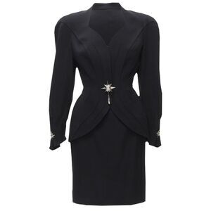 Thierry Mugler Star button space age curved collar power blazer